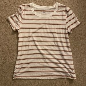 white stripped t-shirt
